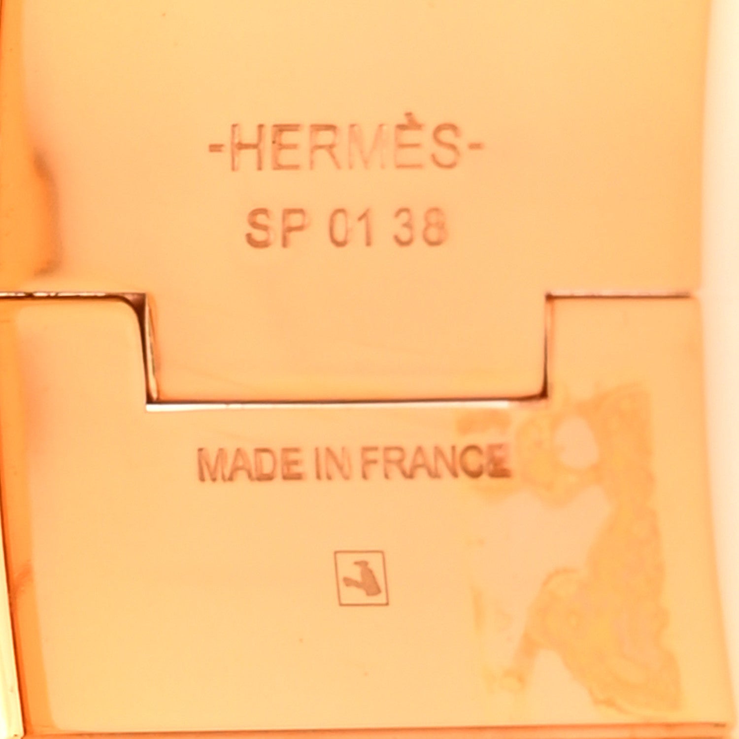Hermes Enamel Printed Wide Charniere Tendresse Feline Tattoo Hinged Bracelet S Positif Negatif 3 of 5