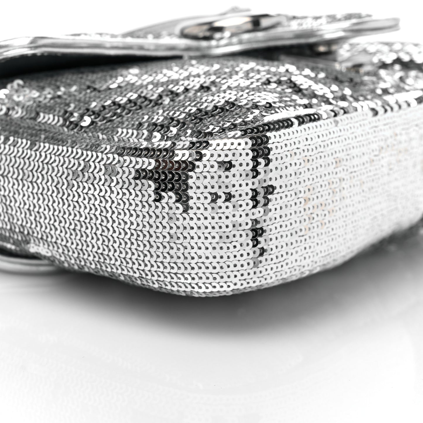 Sequin Matelasse Mini GG Marmont Shoulder Bag Silver