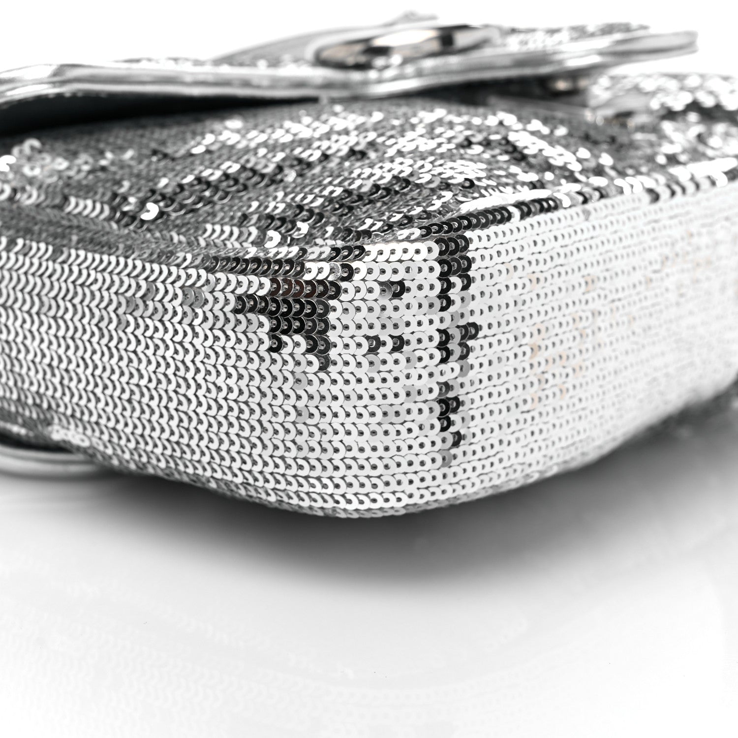Gucci Sequin Matelasse Mini GG Marmont Shoulder Bag Silver 7 of 8