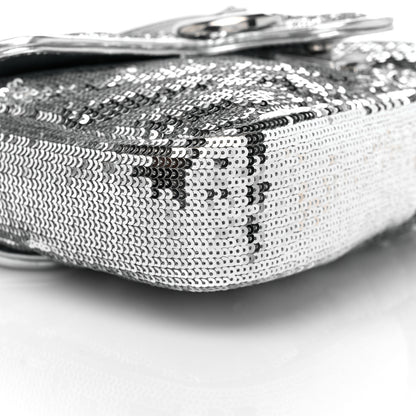 Gucci Sequin Matelasse Mini GG Marmont Shoulder Bag Silver 7 of 8