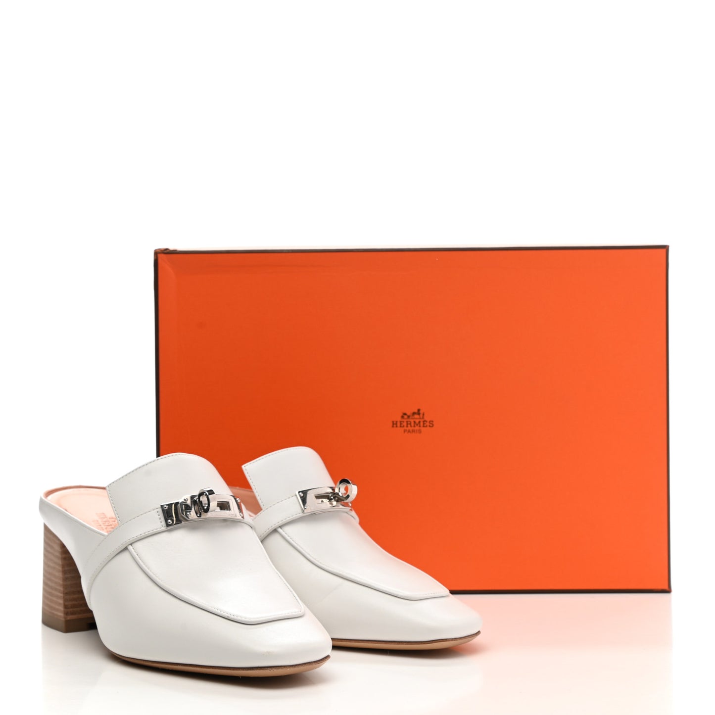 Calfskin Blossom Mules 37 White