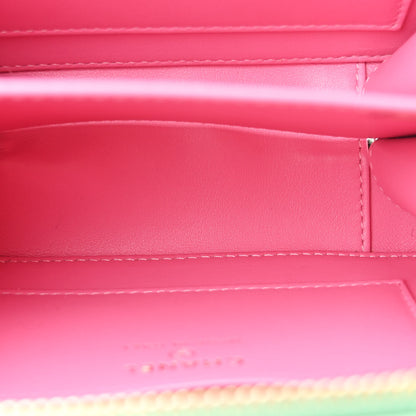 Chanel Caviar Quilted Filigree Vanity Clutch With Chain Pink Light Blue Green 5 of 11