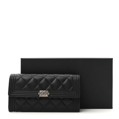 Chanel Caviar Quilted Long Boy Flap Wallet Black 10 of 10