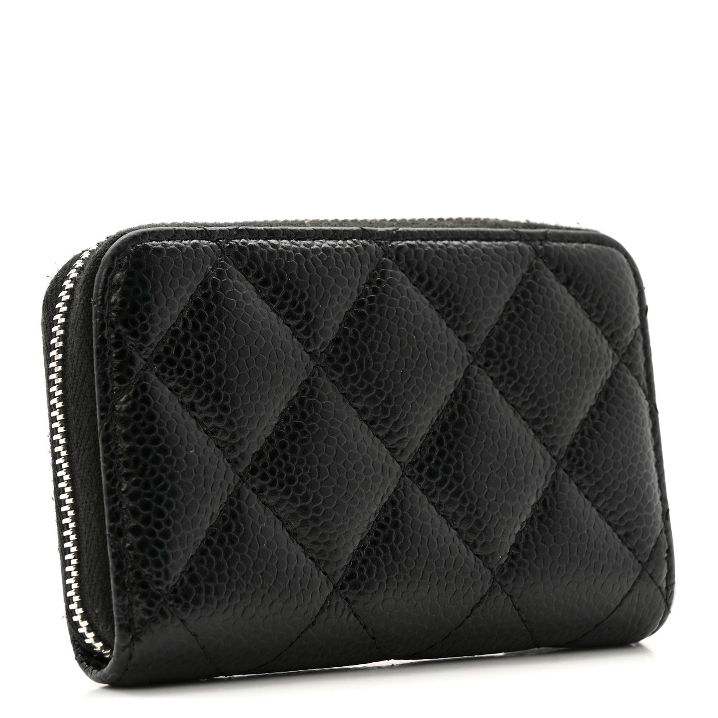 Caviar Quilted Classic Zipped Coin Purse Black