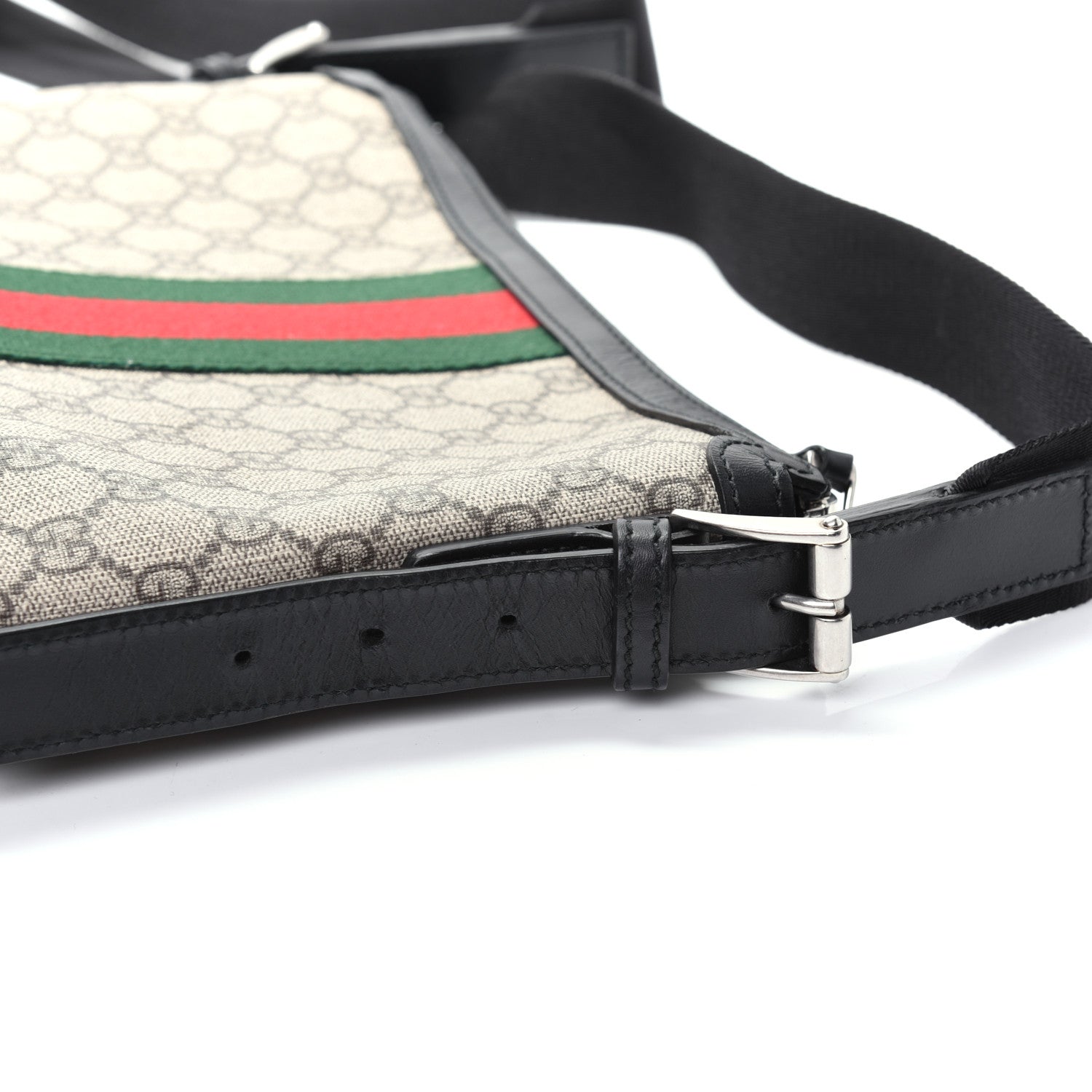Gucci GG Supreme Monogram Web Messenger Bag Black 15 of 16