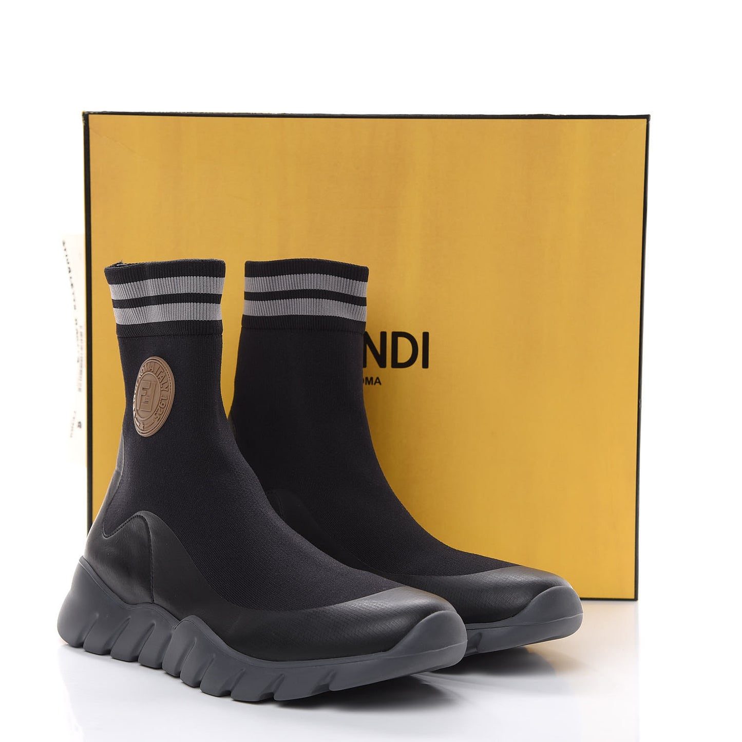 Jersey Striped Mens High Top Sock Sneakers 9 Black