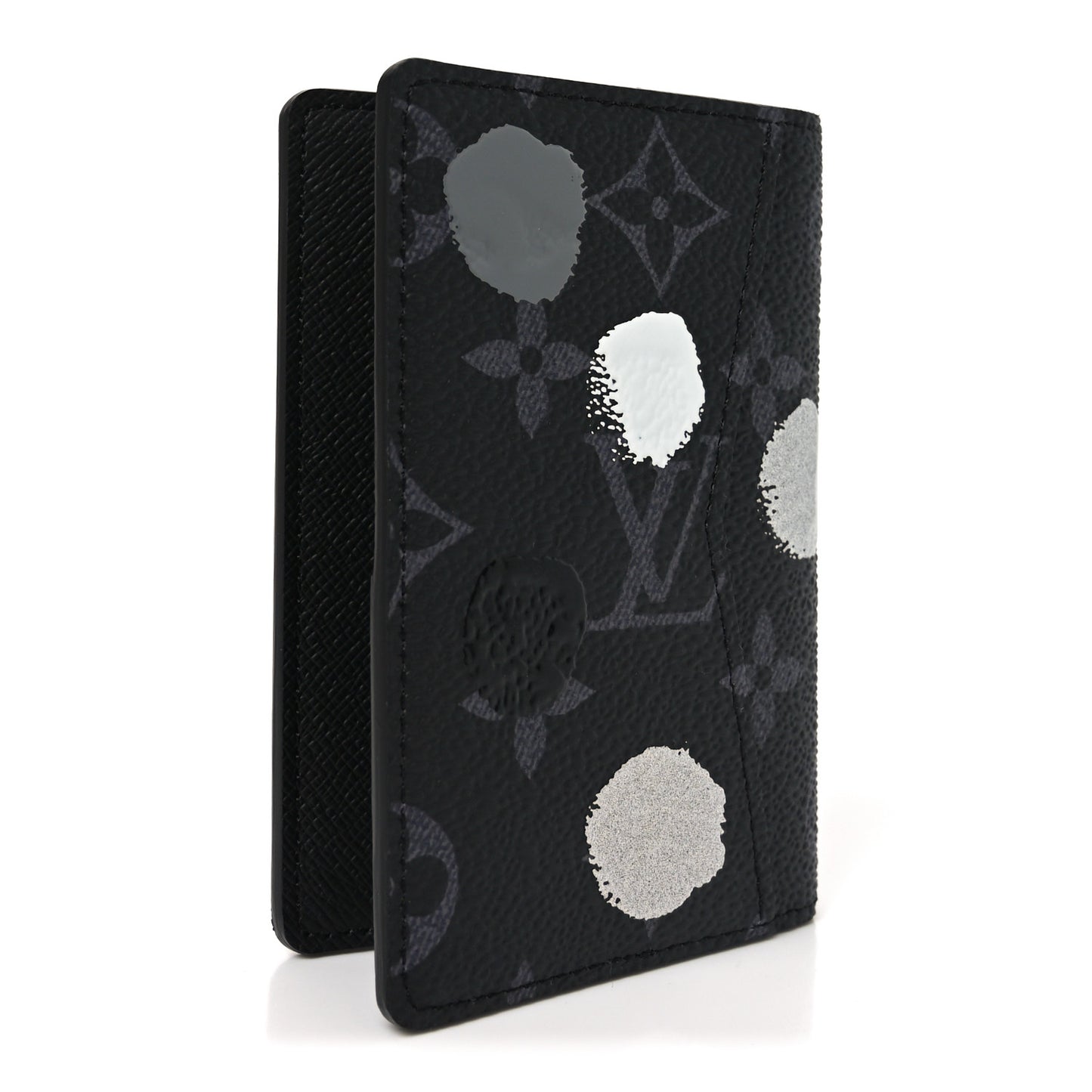 LV X YK Monogram Eclipse Dots Pocket Organizer NM Black Silver