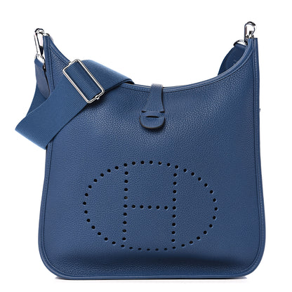 Hermes Taurillon Clemence Evelyne III PM Deep Bleu 1 of 10