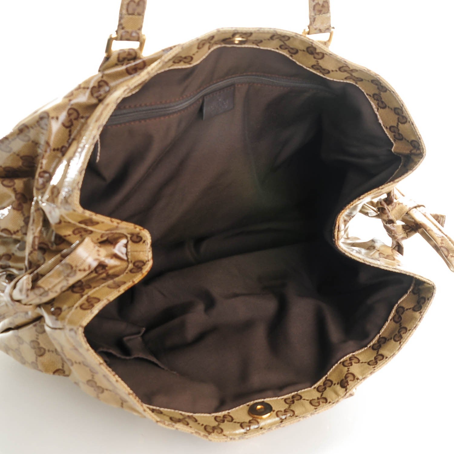 Gucci Crystal Monogram Medium Web Tote Brown 5 of 7