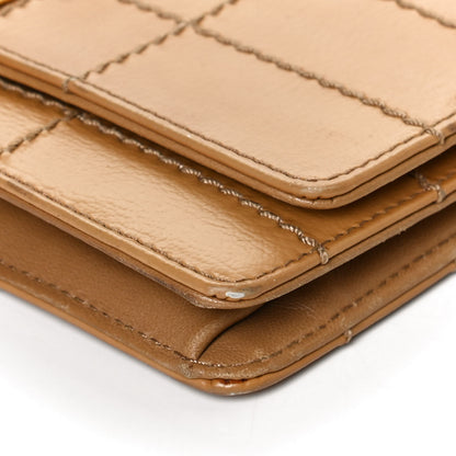 Chanel Calfskin Square Stitched Wallet On Chain WOC Beige 12 of 13