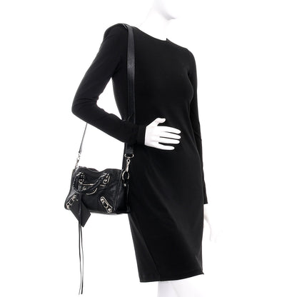 Balenciaga Chevre Silver Metallic Edge Hardware Mini City Black 2 of 8