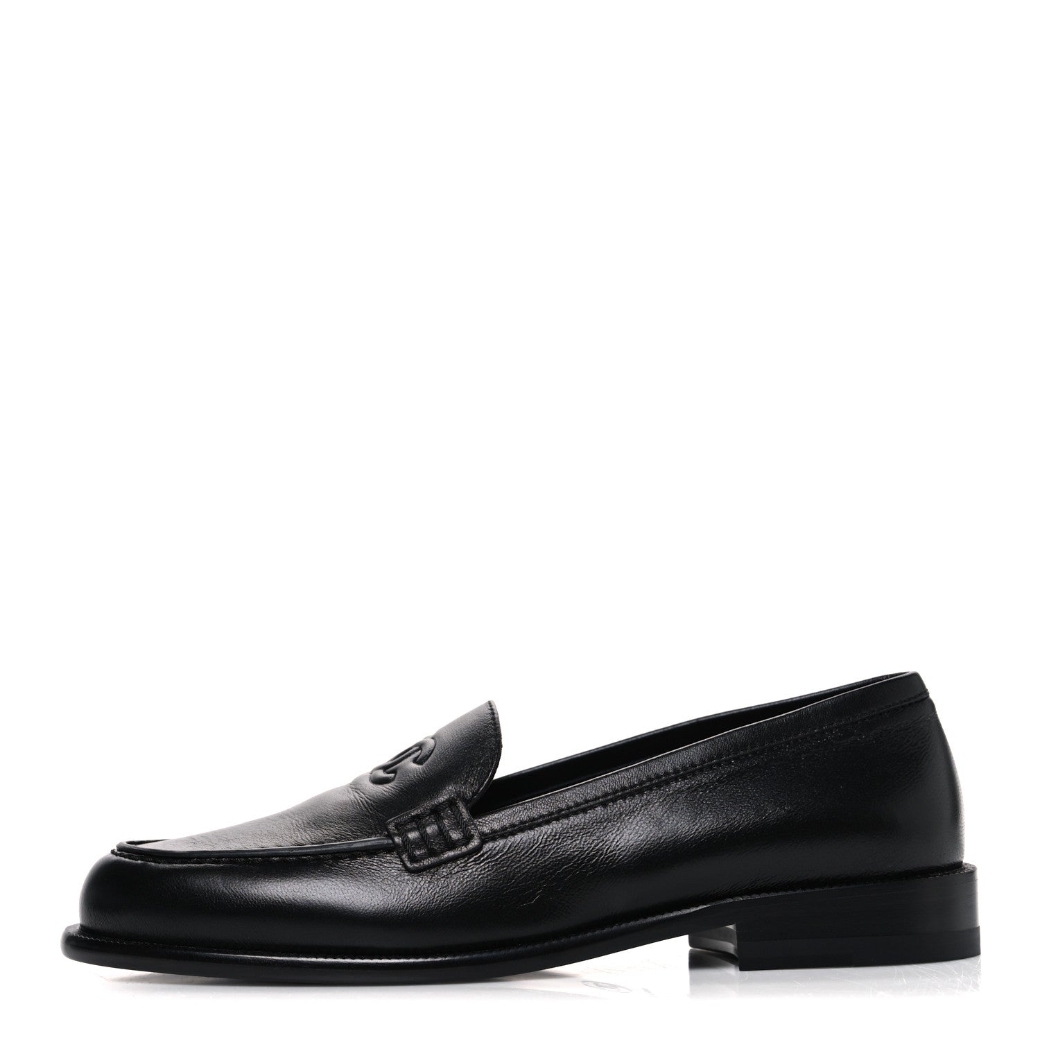 Chanel Lambskin CC Mocassin Loafers 38 Black 1 of 11