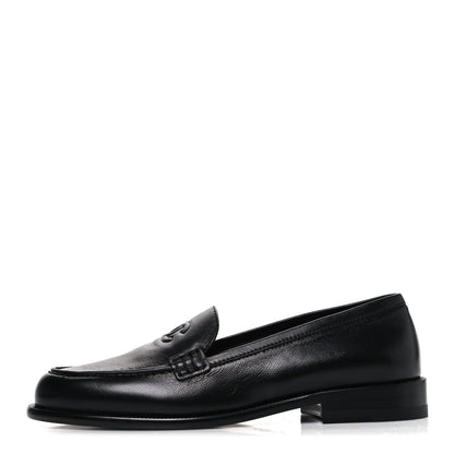 Chanel Lambskin CC Mocassin Loafers 38 Black 1 of 11