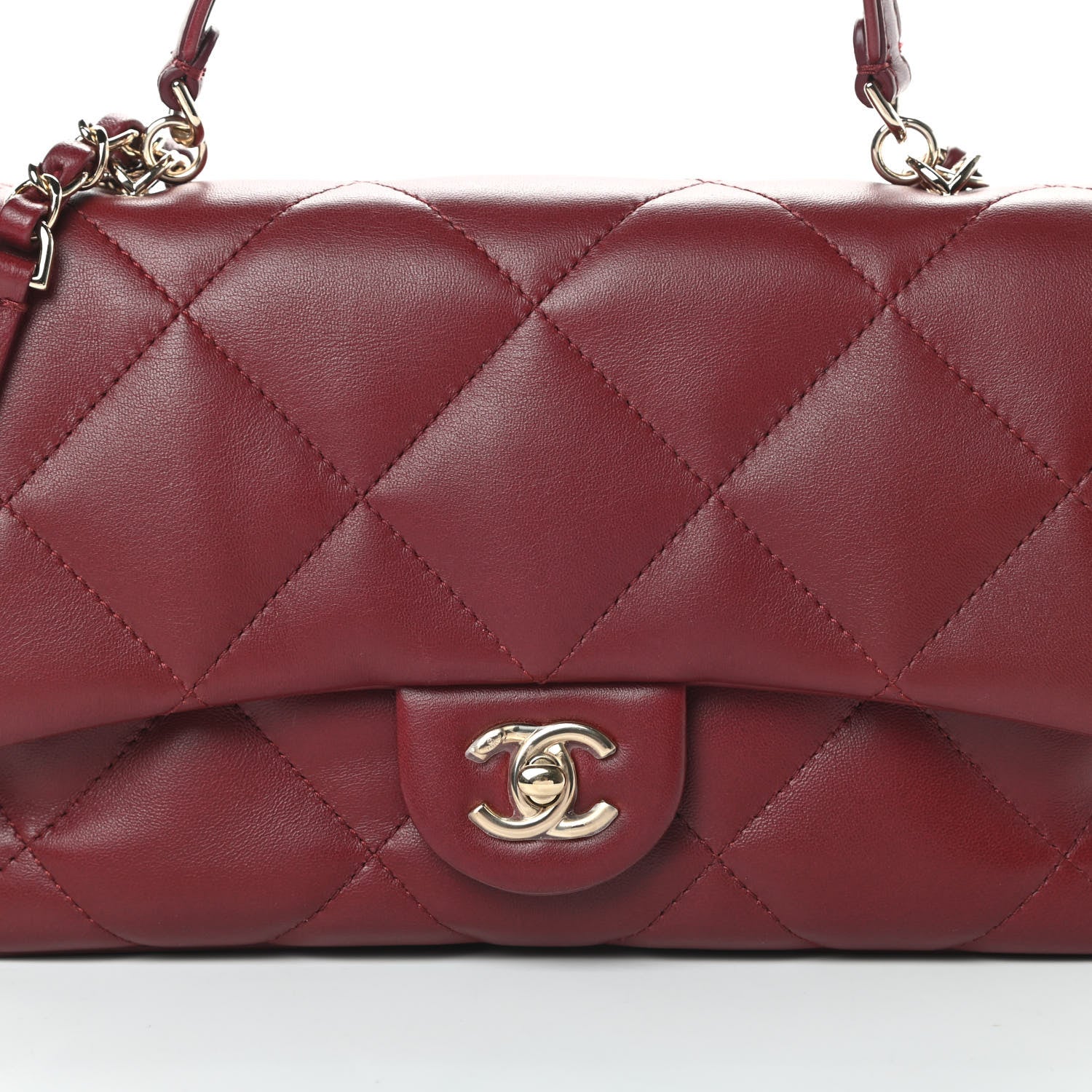 Chanel Lambskin Quilted Easy Carry Flap Burgundy 8 of 14