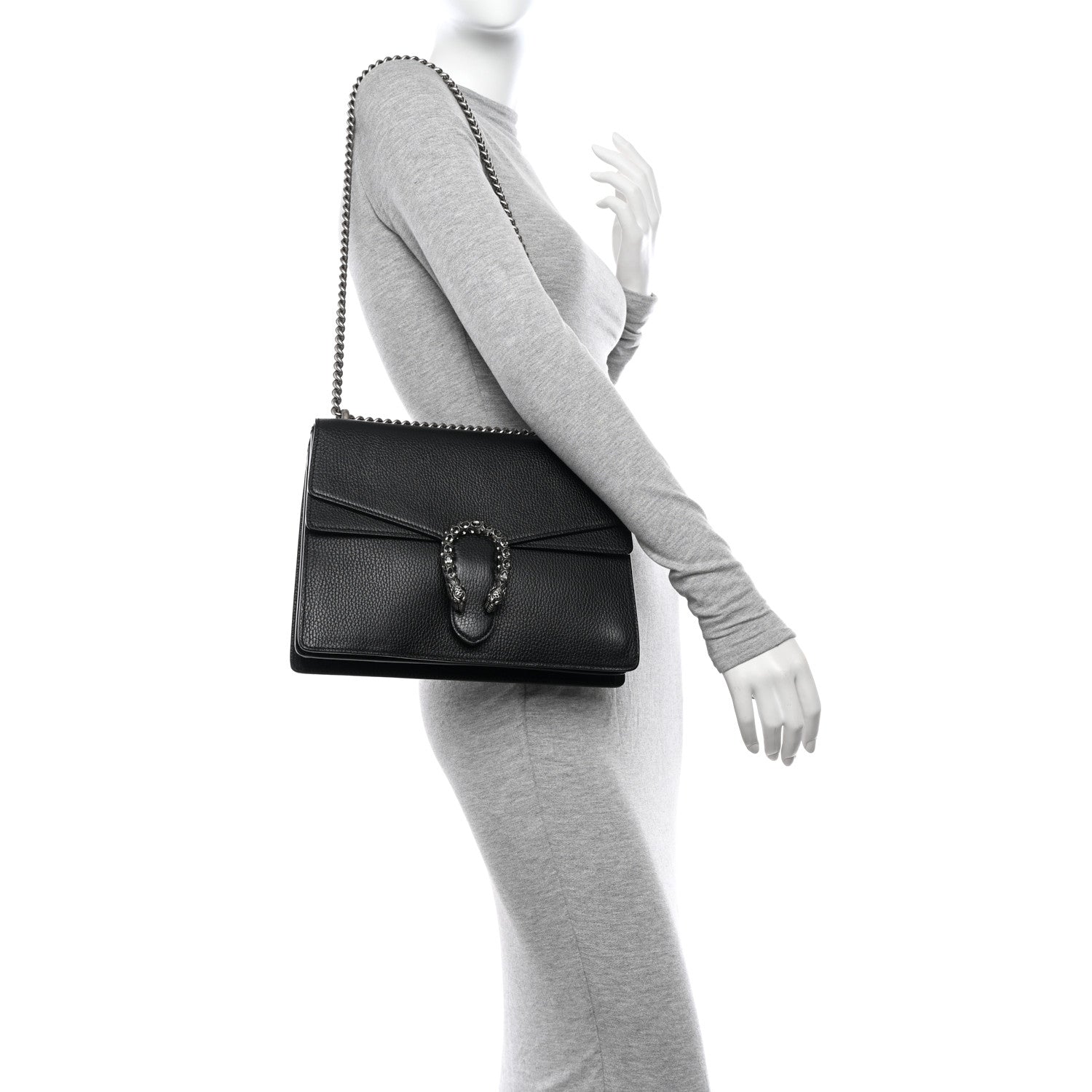 Gucci Dollar Calfskin Crystal Medium Dionysus Shoulder Bag Black Black Diamond 3 of 10