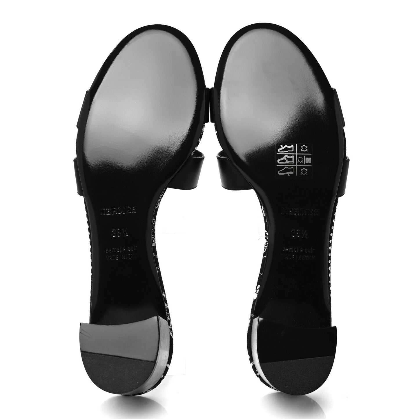 Calfskin Oasis Sandals 38.5 Black