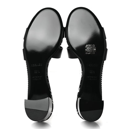 Hermes Calfskin Oasis Sandals 38.5 Black 5 of 9
