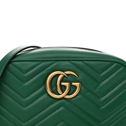 Gucci Calfskin Matelasse Small GG Marmont Chain Shoulder Bag Emerald Green 8 of 13