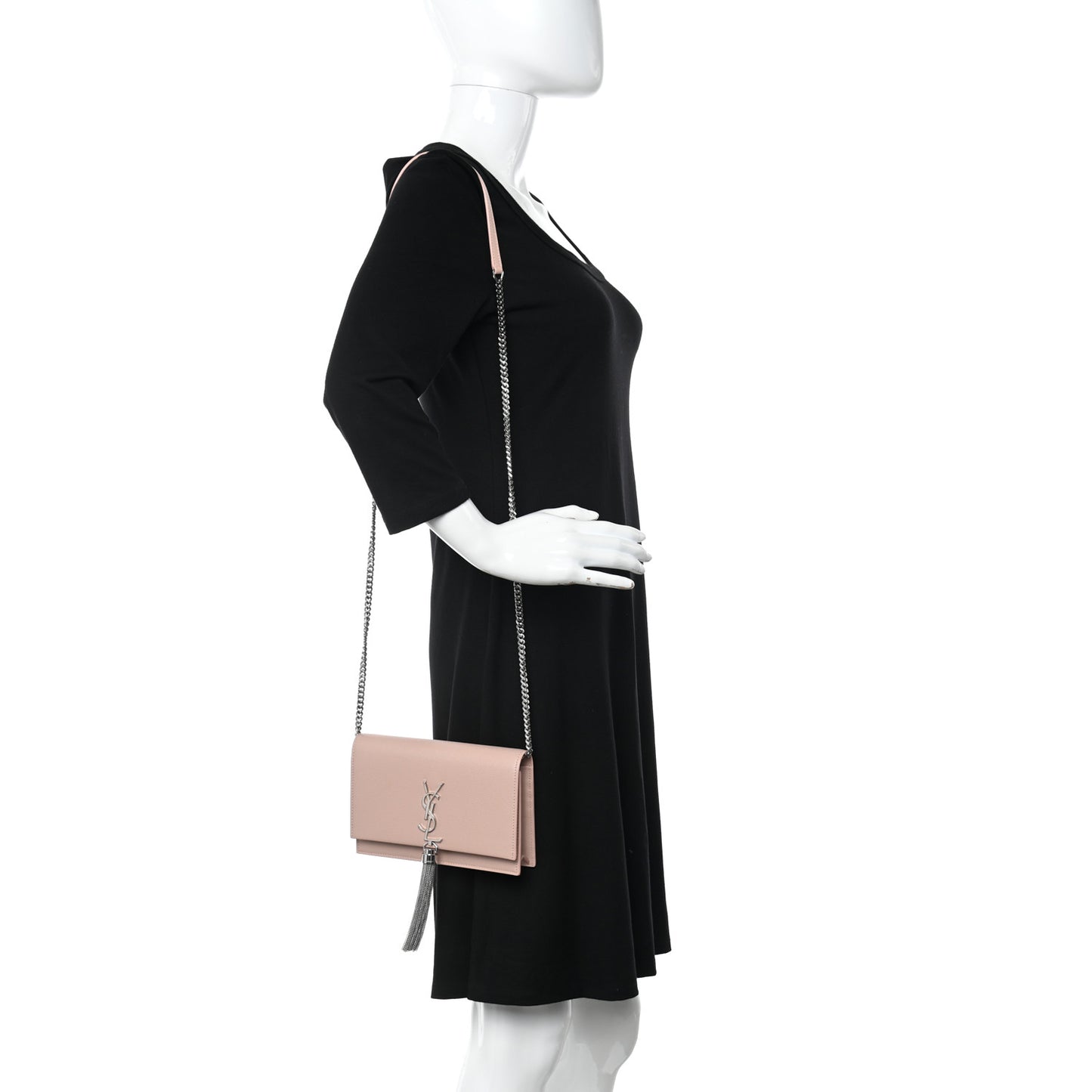 Grain De Poudre Classic Monogram Kate Tassel Chain Wallet Marble Pink