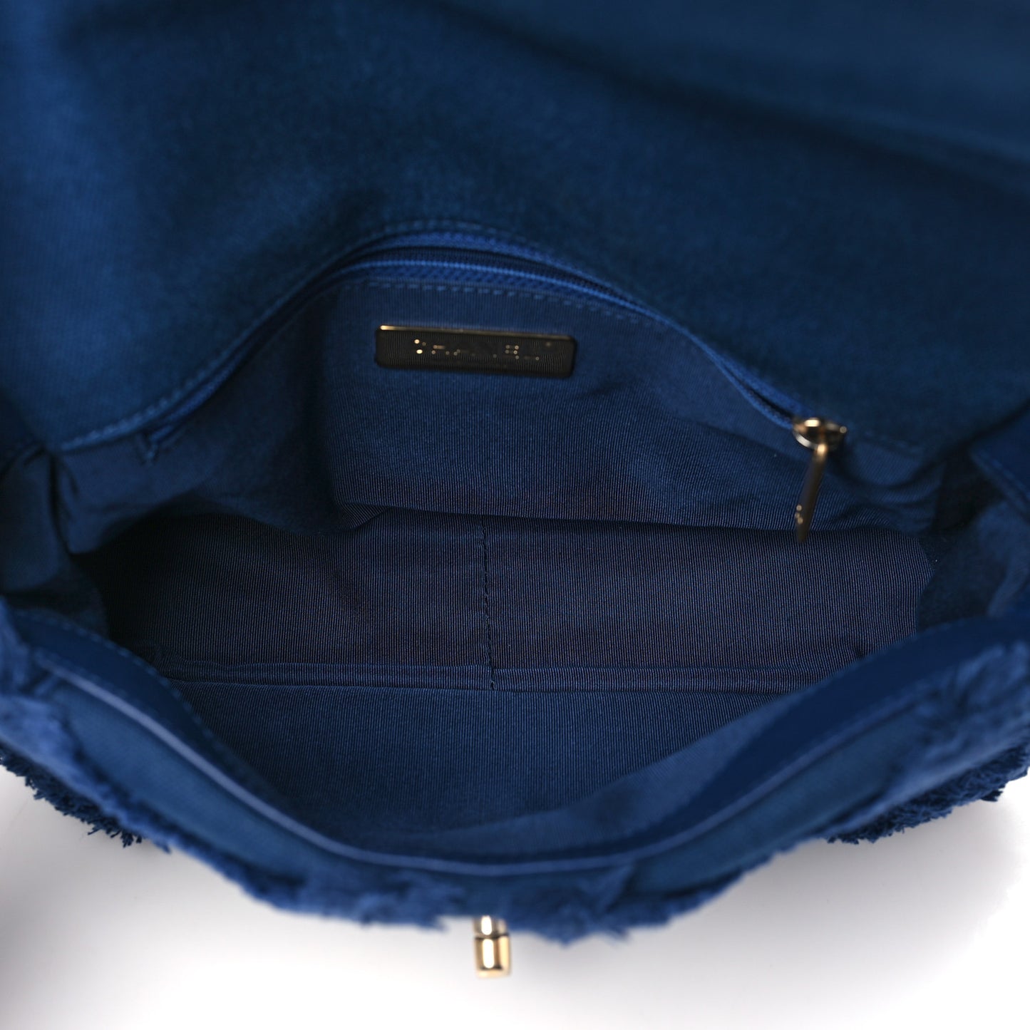 Cotton Canvas Quilted Medium Chanel 19 Flap Navy Blue