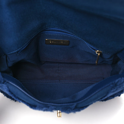 Chanel Cotton Canvas Quilted Medium Chanel 19 Flap Navy Blue 5 of 10