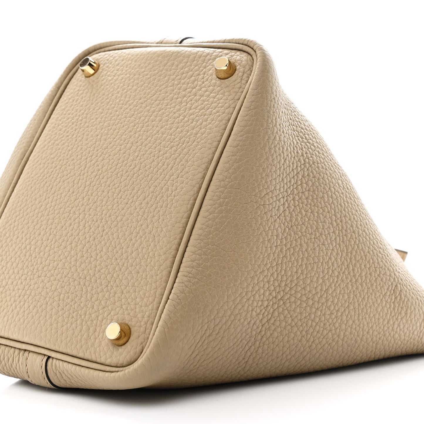 Taurillon Clemence Picotin Lock 18 PM Beige Marfa