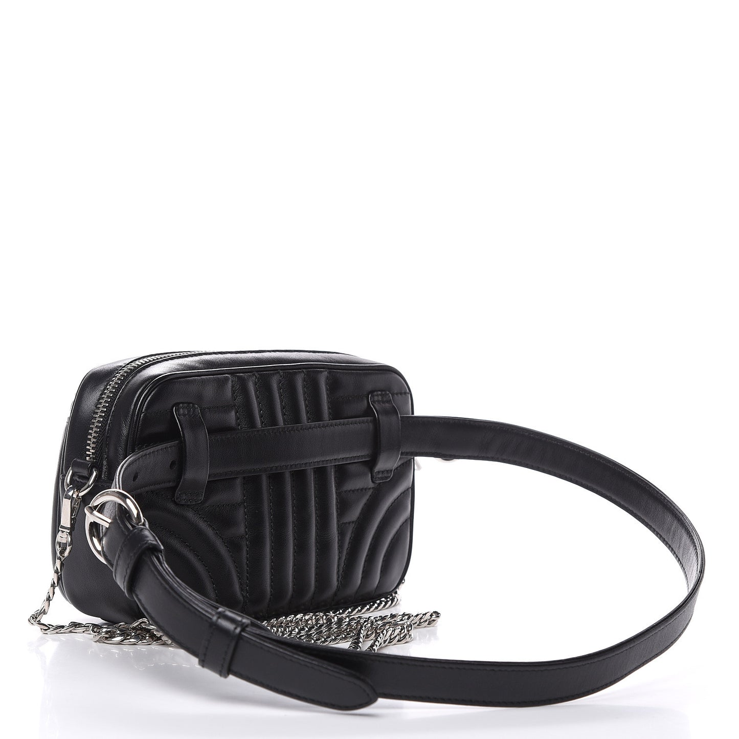 Soft Calfskin Impunture Diagramme Belt Bag Black