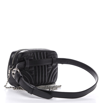 Prada Soft Calfskin Impunture Diagramme Belt Bag Black 4 of 9