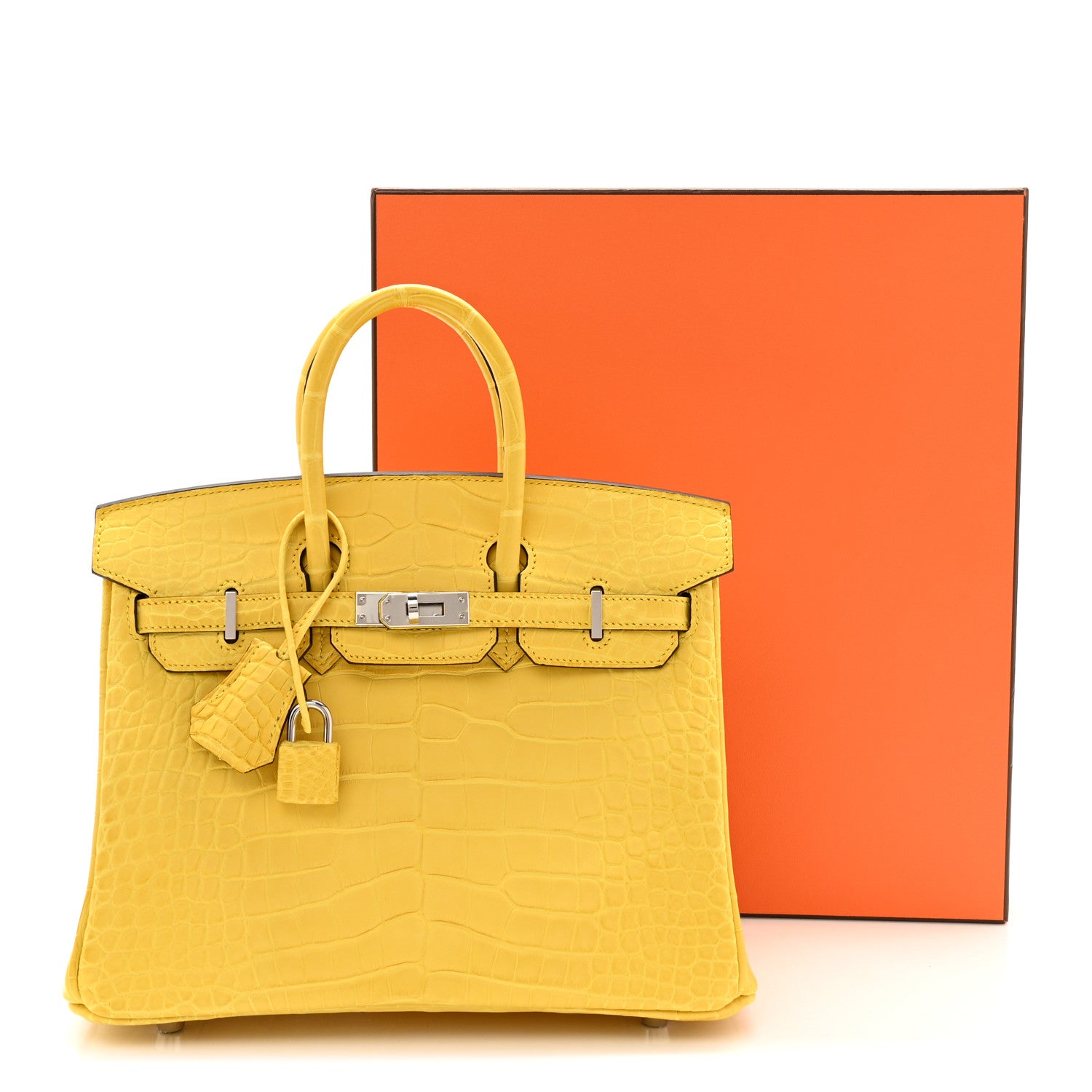 Hermes Matte Alligator Birkin 25 Mimosa 1834318 – FASHIONPHILE