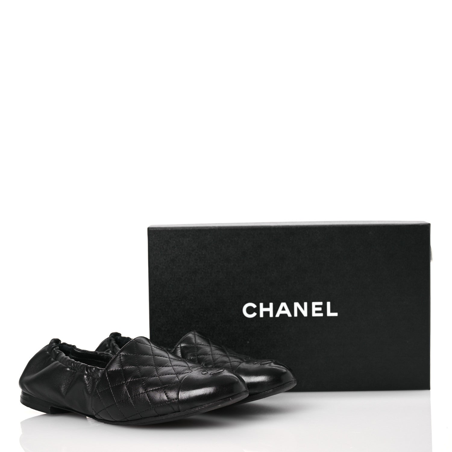 Chanel Lambskin Quilted Elastic CC Loafers 37.5 Black 13 of 13