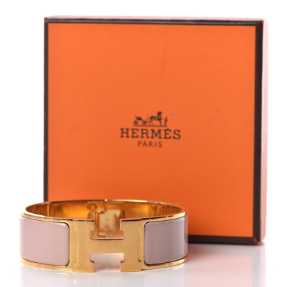 Hermes Enamel Wide Clic Clac H Bracelet PM Rose Poudre 5 of 5