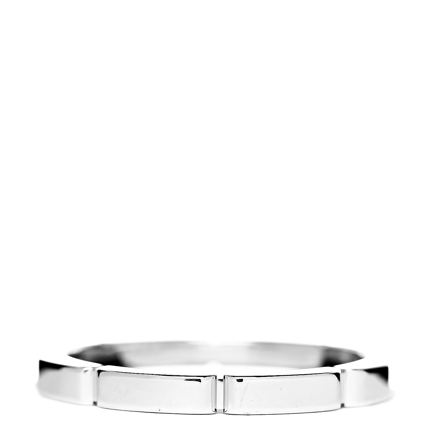 Cartier 18K White Gold 2.5mm Maillon Panthere Wedding Band Ring 61 9.5 3 of 5