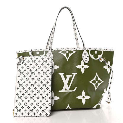 Louis Vuitton Monogram Giant Neverfull MM Kaki 3 of 11