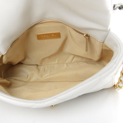 Chanel Goatskin Quilted Medium Chanel 19 Flap White 5 of 12
