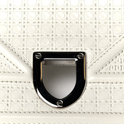 Christian Dior Patent Micro-Cannage Mini Diorama Flap Bag White 6 of 8
