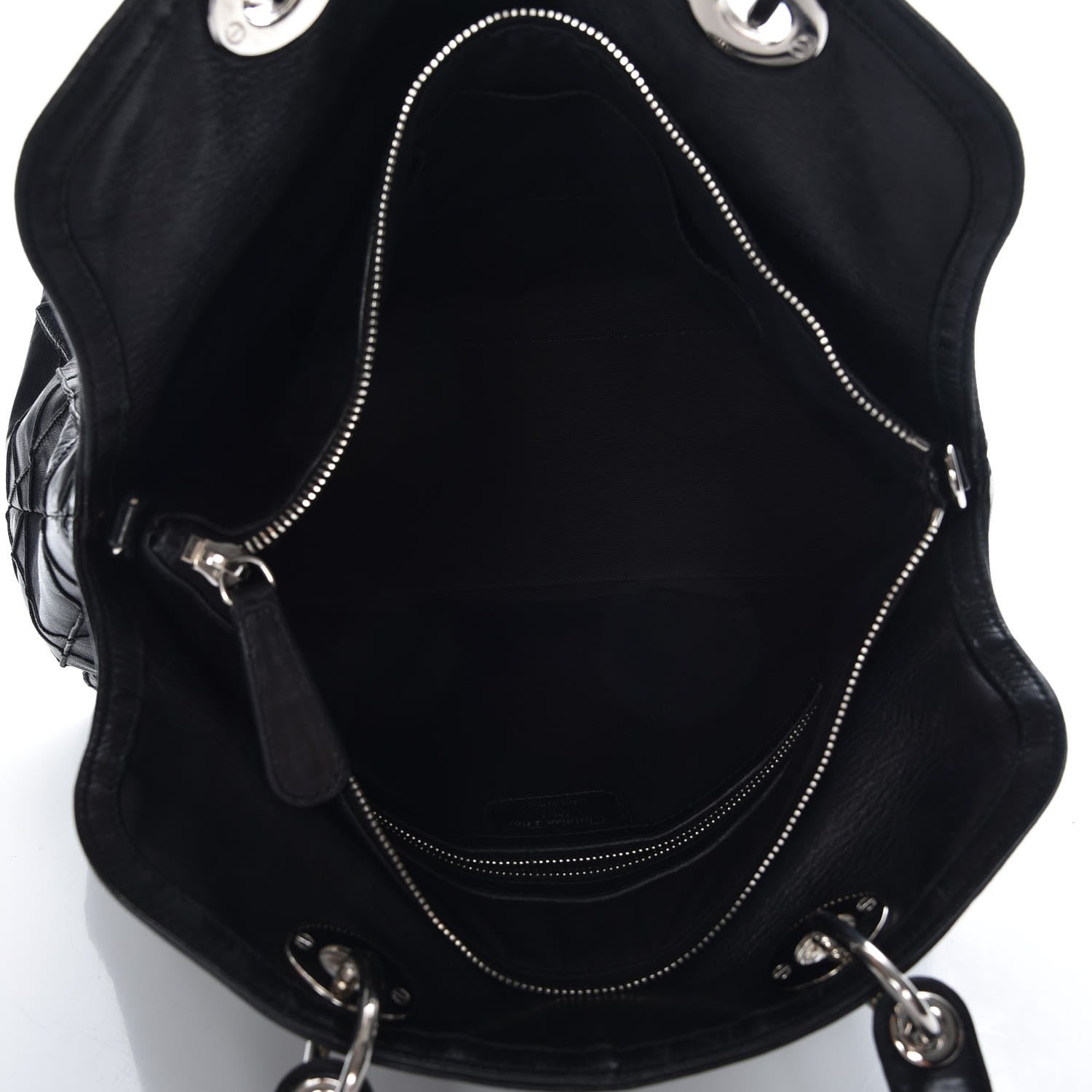 Christian Dior Lambskin Cannage Medium Granville Tote Black 5 of 7