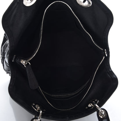 Christian Dior Lambskin Cannage Medium Granville Tote Black 5 of 7