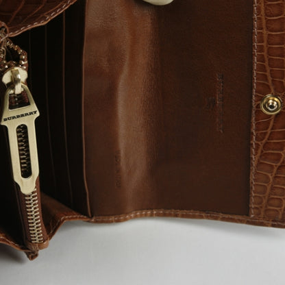 Burberry Crocodile Compact Wallet Cognac 7 of 8