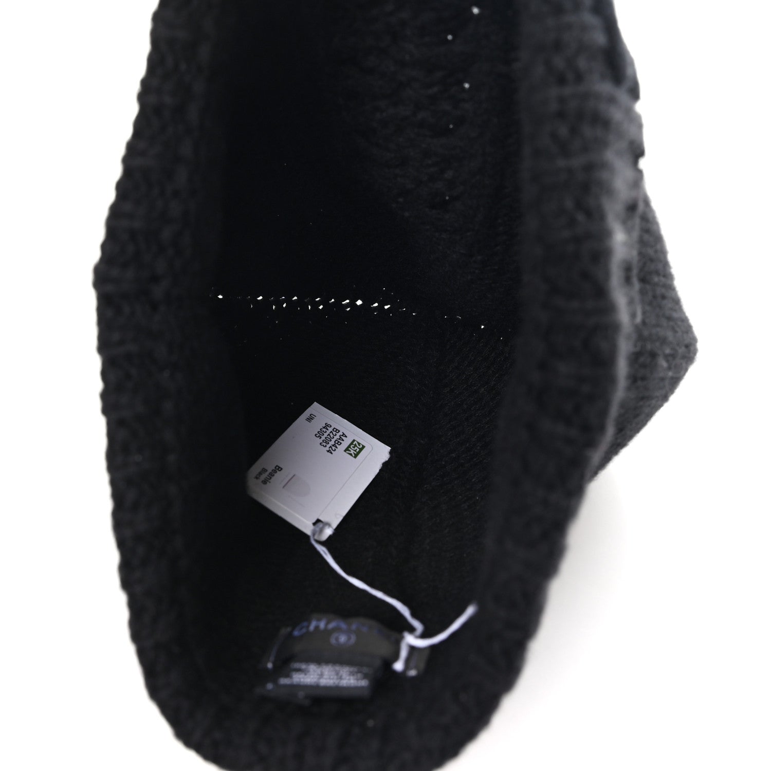 Chanel Cashmere CC Beanie Hat Black 4 of 5
