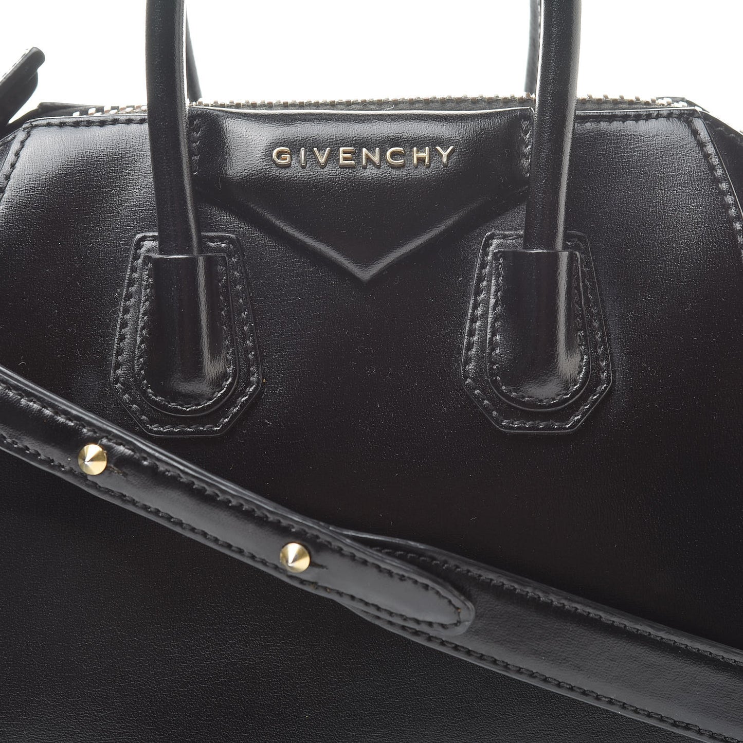 Shiny Lord Calfskin Mini Antigona Black