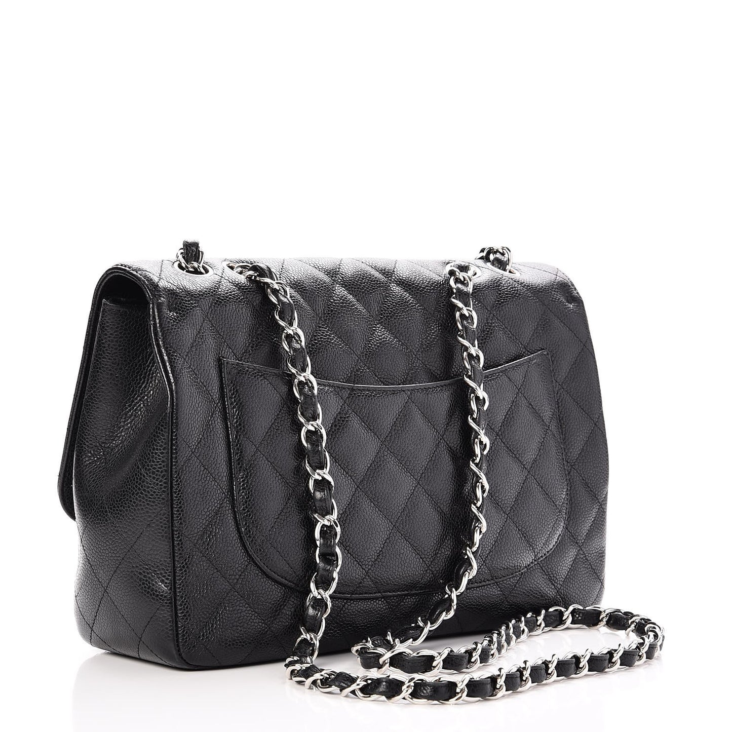 Caviar Quilted Jumbo Single Flap Black