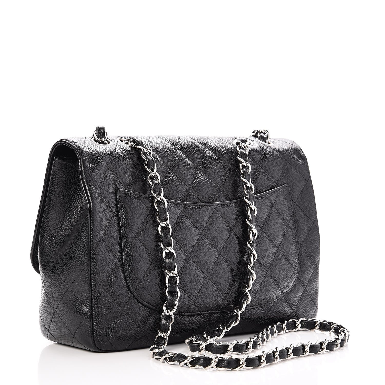 Chanel Caviar Quilted Jumbo Single Flap Black 4 of 10