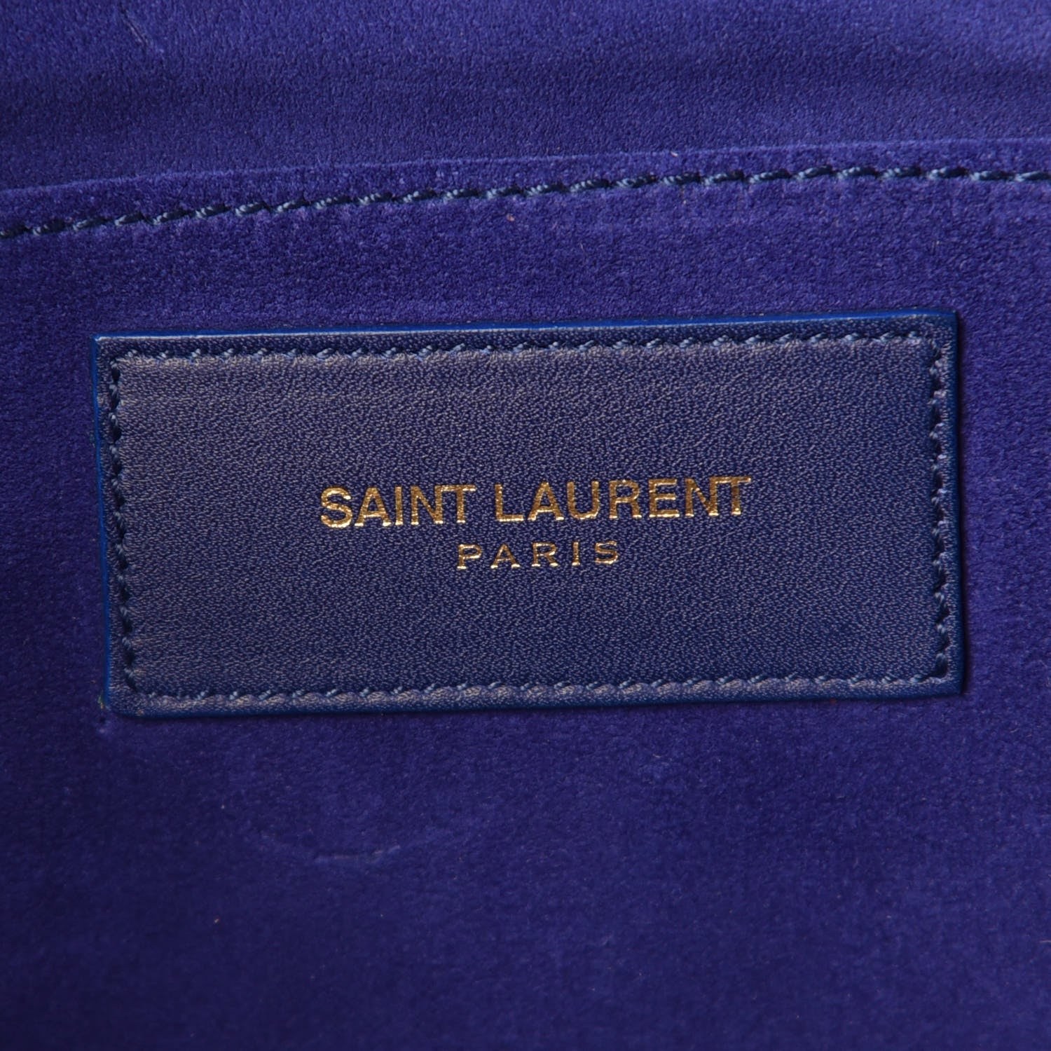 Saint Laurent Calfskin Classic Y Ligne Clutch Royal Blue 6 of 8