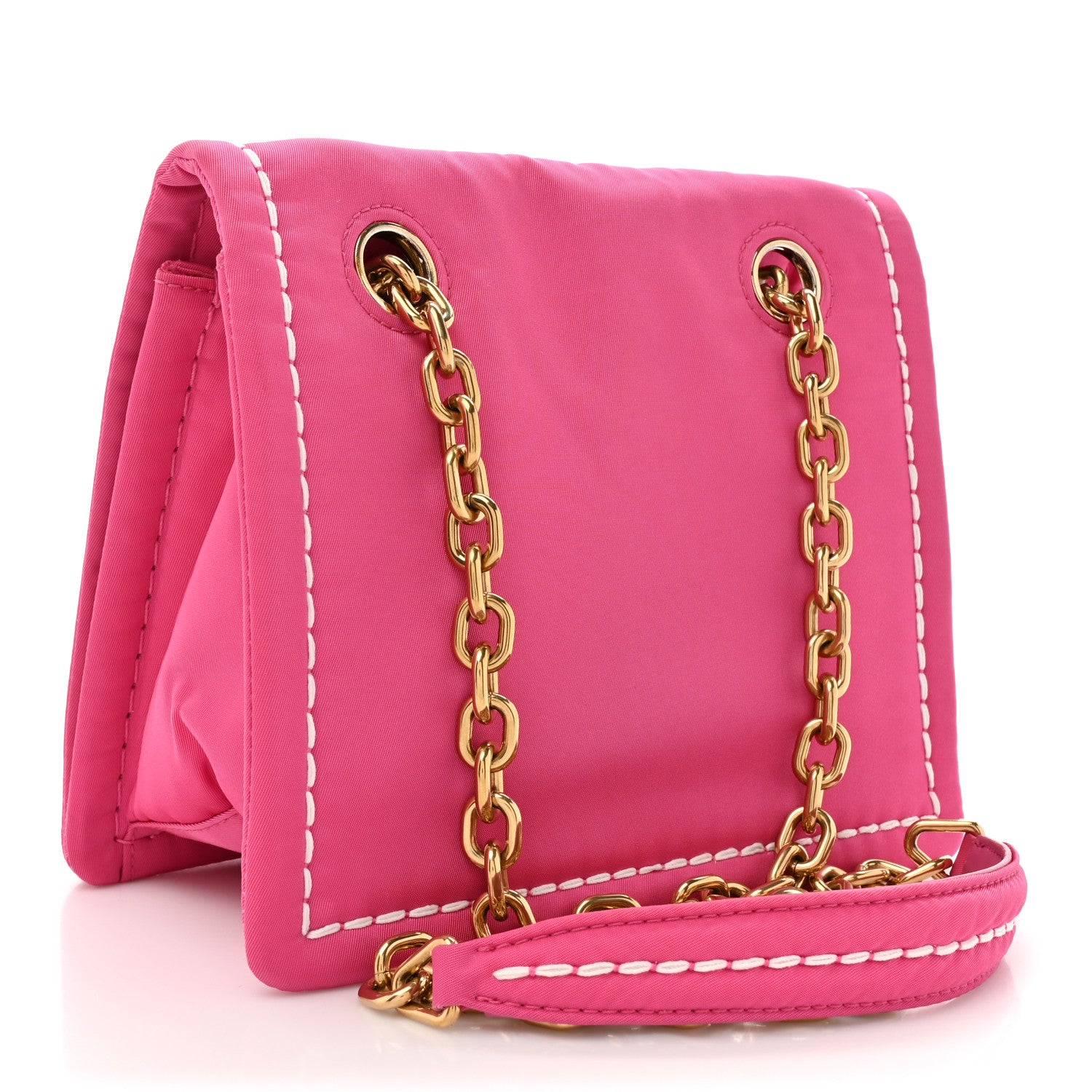 Prada Nylon Tessuto Small Chain Shoulder Bag Fuxia 3 of 13