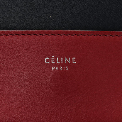 Celine Shiny Smooth Calfskin Medium Frame Shoulder Bag Red Navy 6 of 10