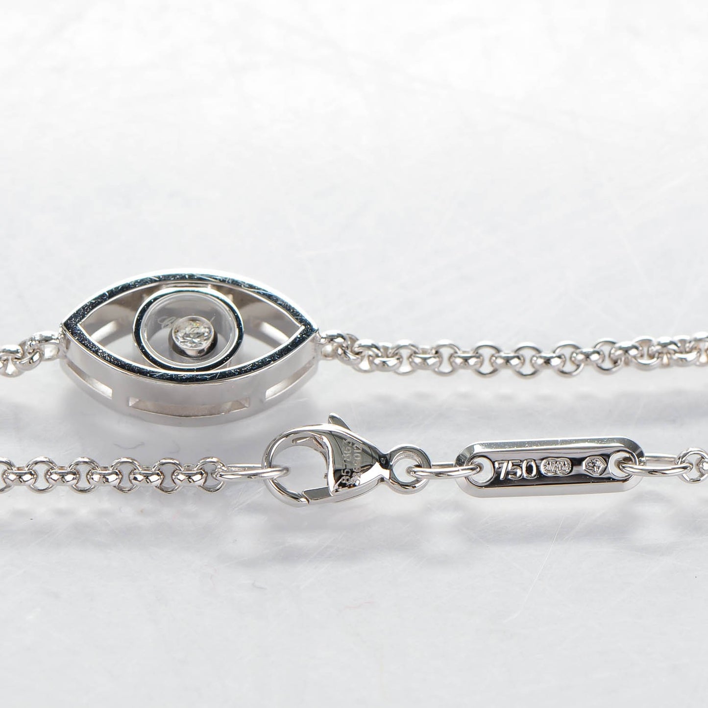 18K White Gold Diamond Good Luck Charms Eye Bracelet