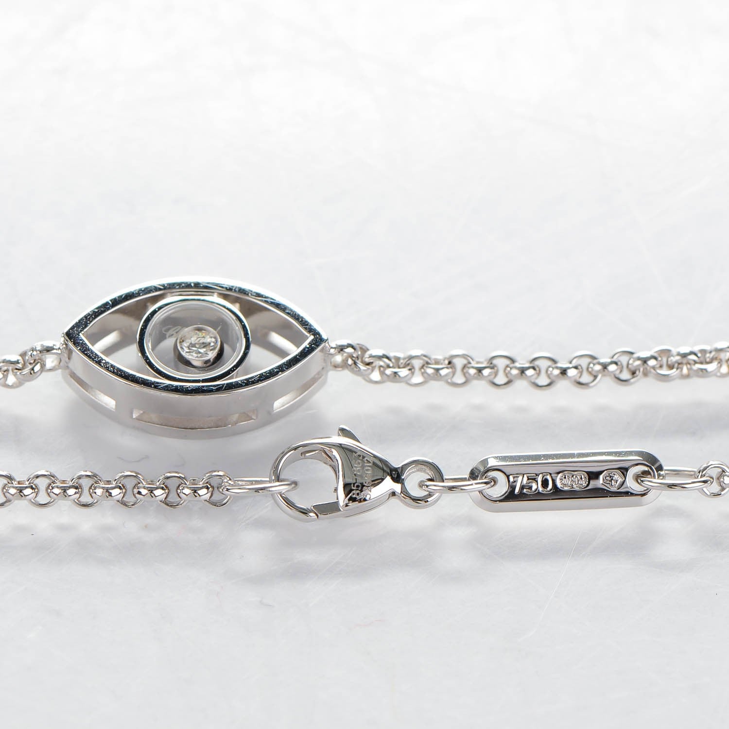 Chopard 18K White Gold Diamond Good Luck Charms Eye Bracelet 4 of 5