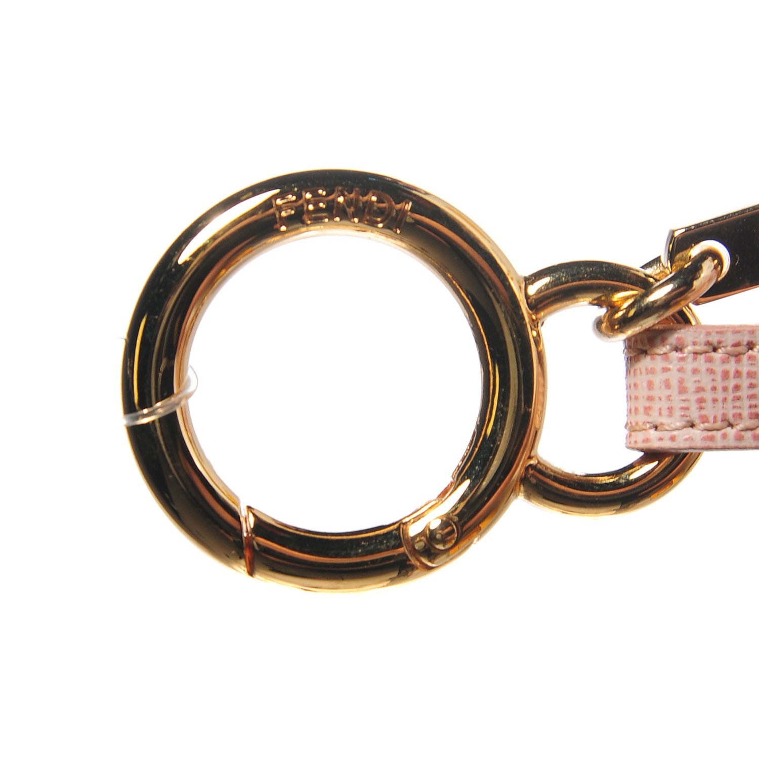 Fendi Fox Fur Vitello Elite Bi-Color Pom Pom Bag Charm Rosa Cammello Cipria 5 of 7