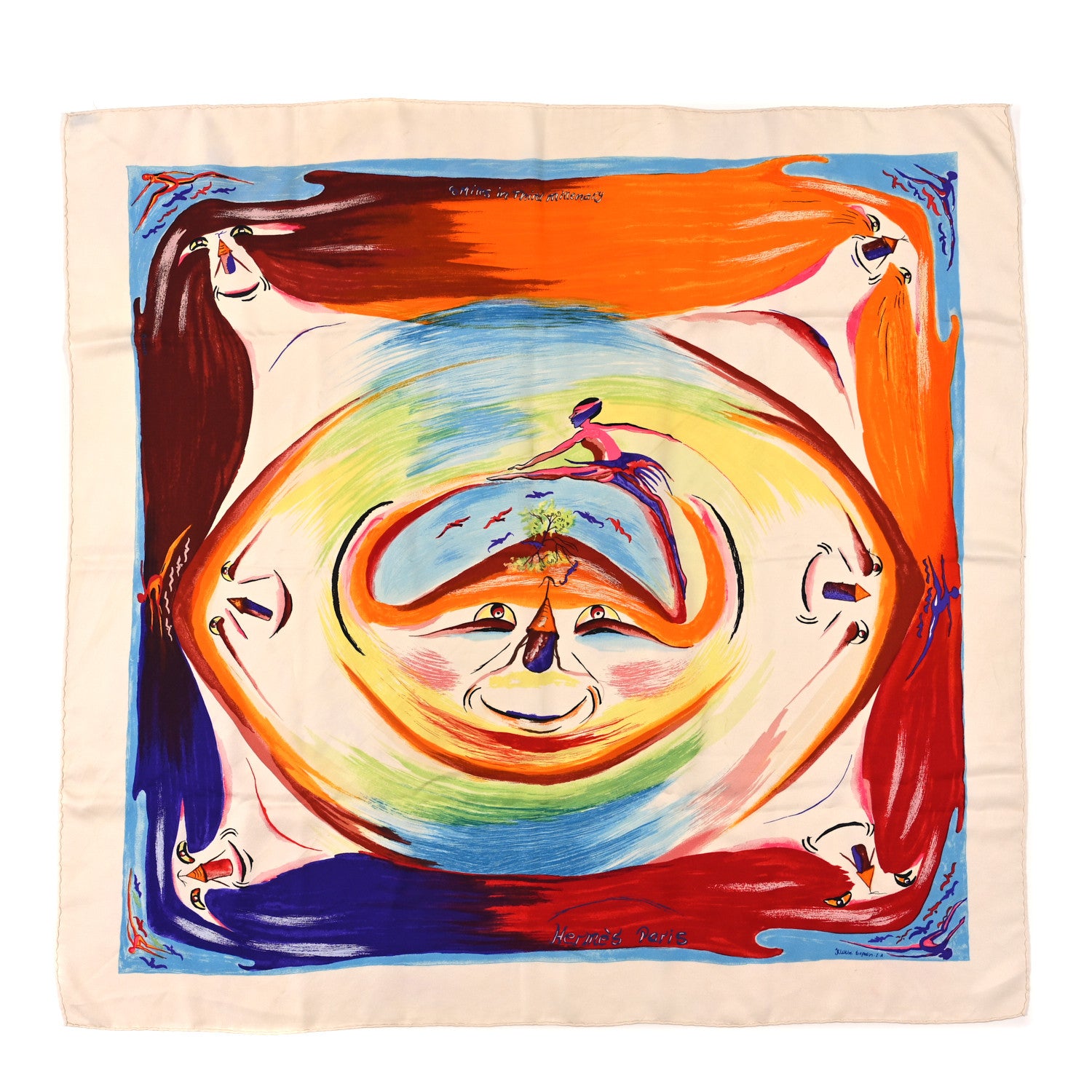 Hermes Silk Smiles In Third Millenary Scarf 90 1 of 3