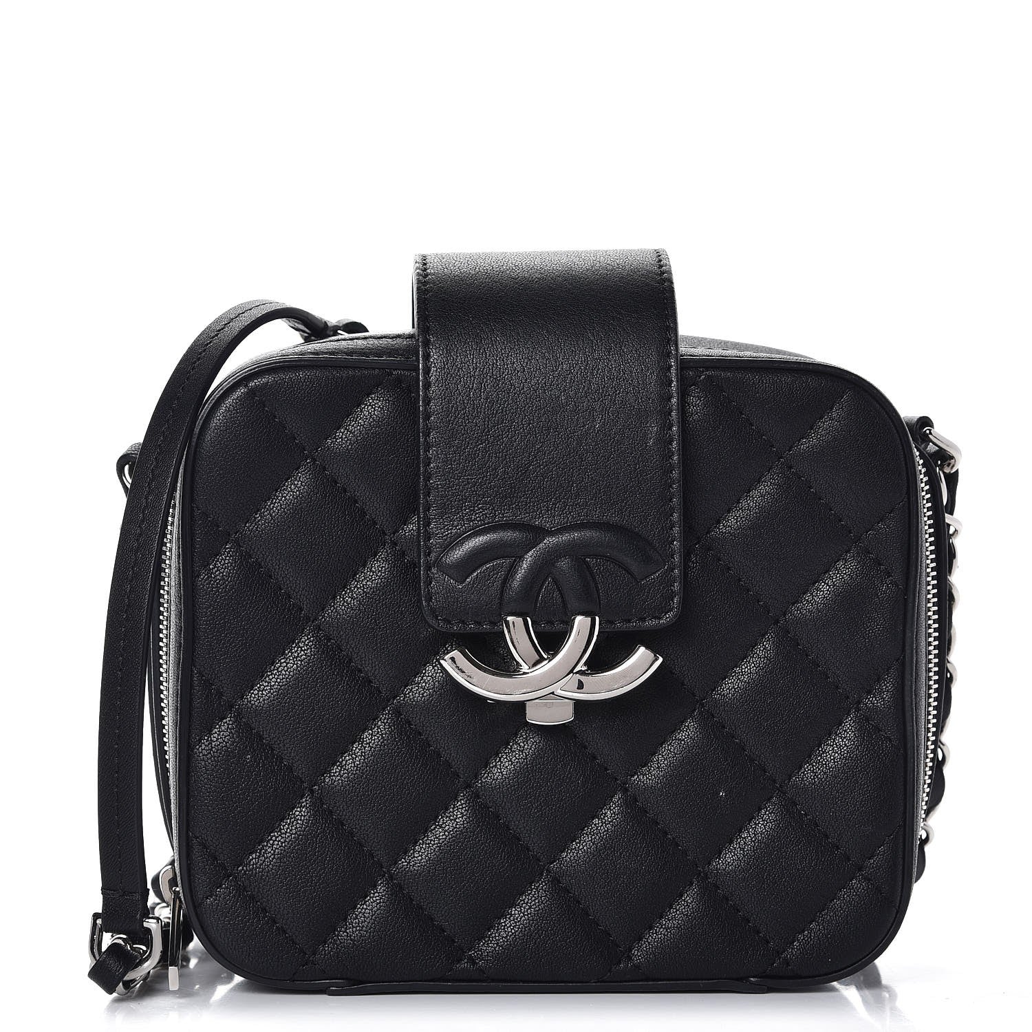 Chanel Lambskin Quilted Mini CC Box Camera Bag Black 1 of 7